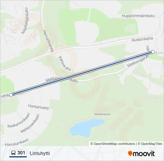 301 Bus Line Map