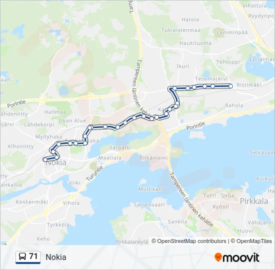 71 Bus Line Map