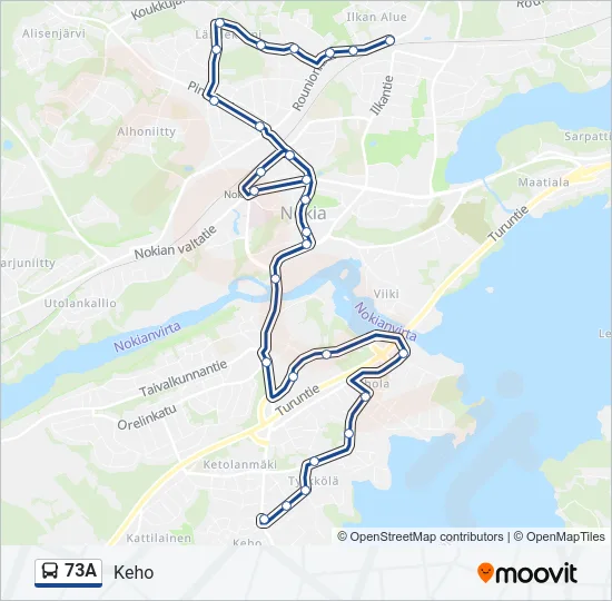 73A Bus Line Map