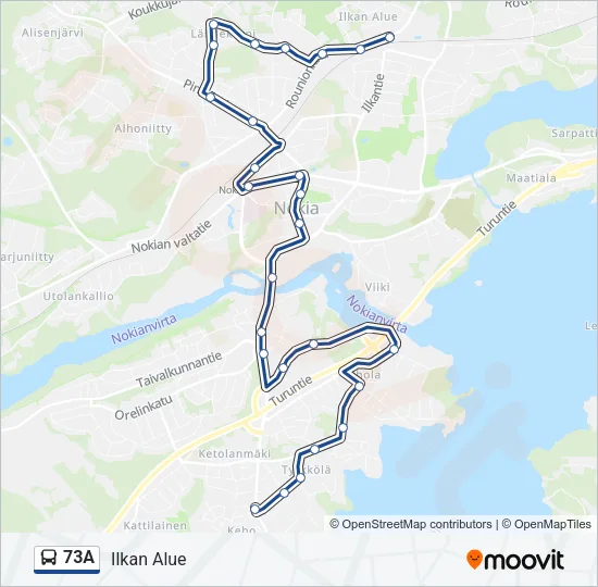 73A Bus Line Map