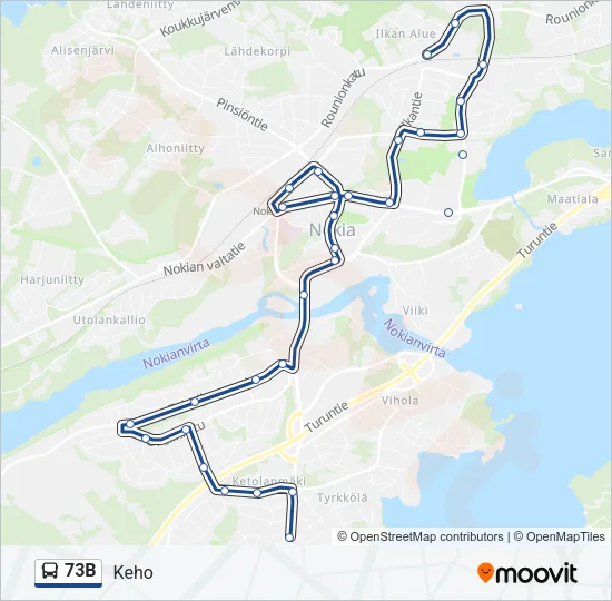 73B Bus Line Map