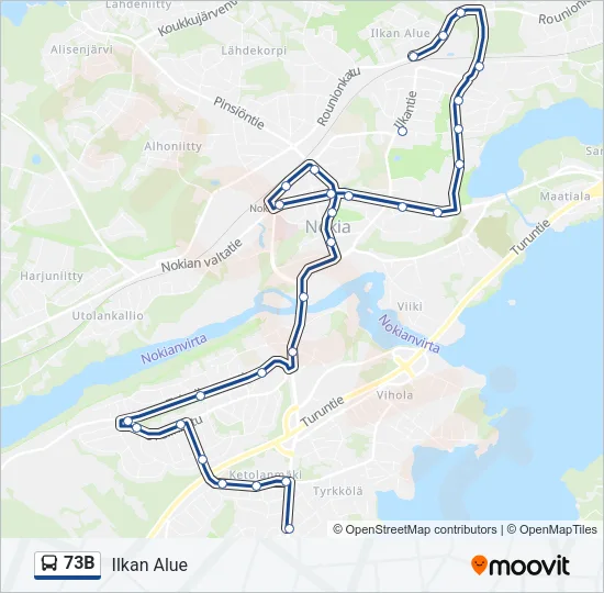 73B Bus Line Map
