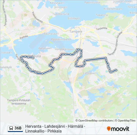 36B Bus Line Map