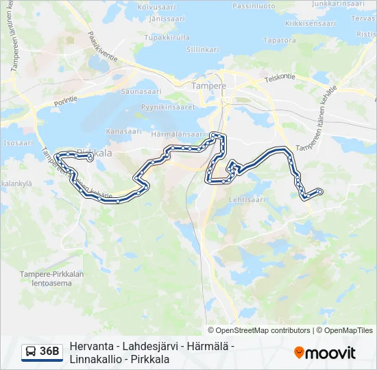 36B Bus Line Map