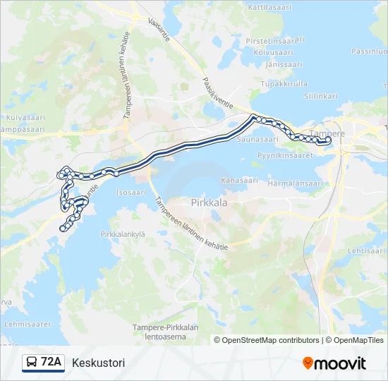 72A Bus Line Map