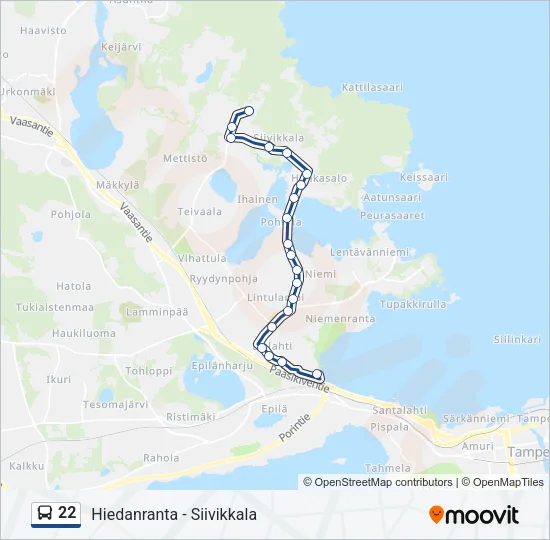 22 Bus Line Map