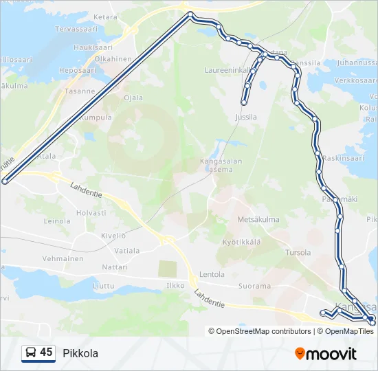 45 Bus Line Map