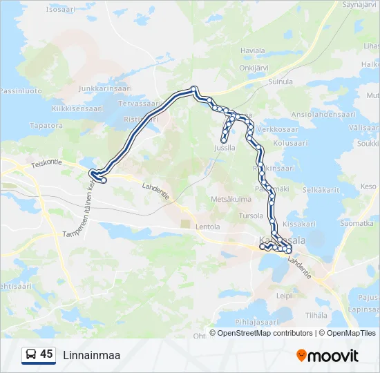 45 Bus Line Map