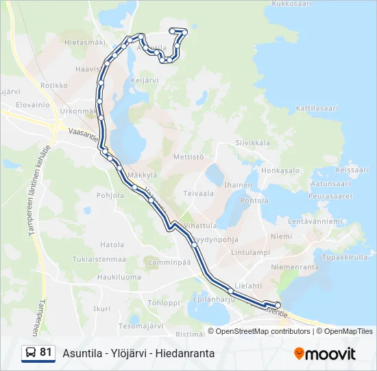 81 Bus Line Map