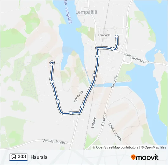 303 Bus Line Map