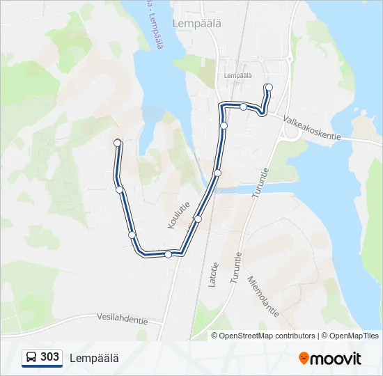 303 Bus Line Map