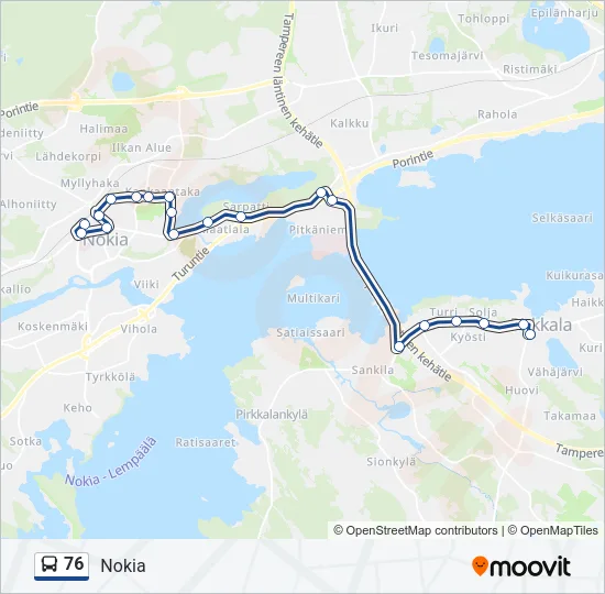 76 Bus Line Map
