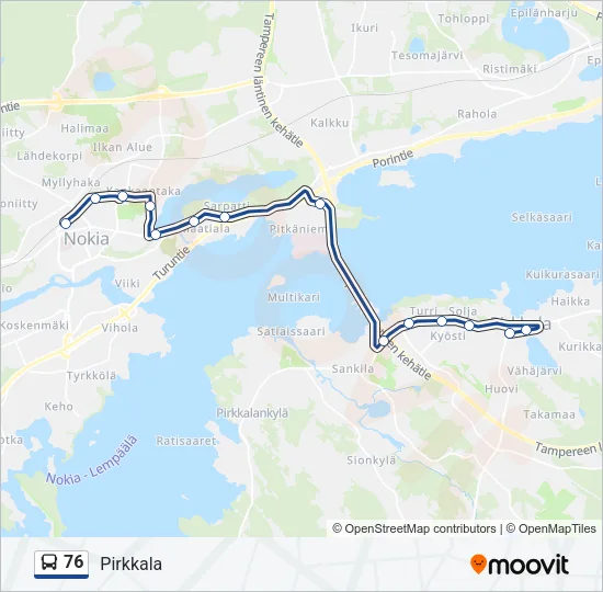 76 Bus Line Map