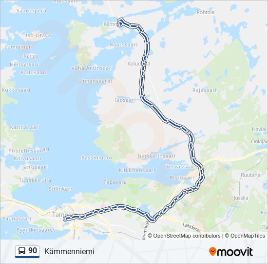 90 bus Line Map