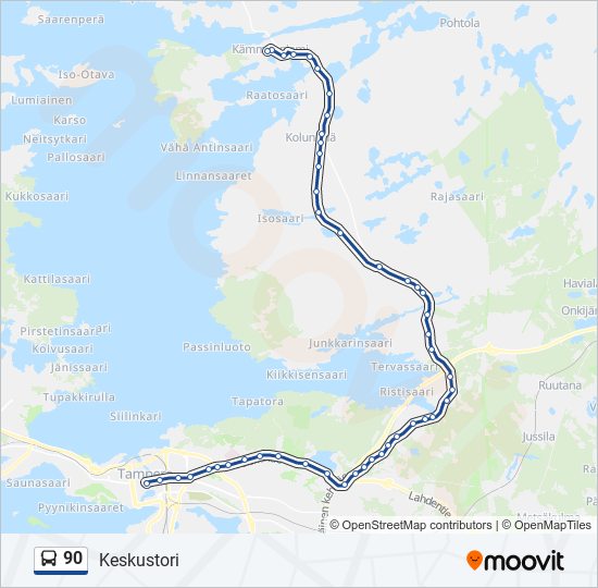 90 bus Line Map