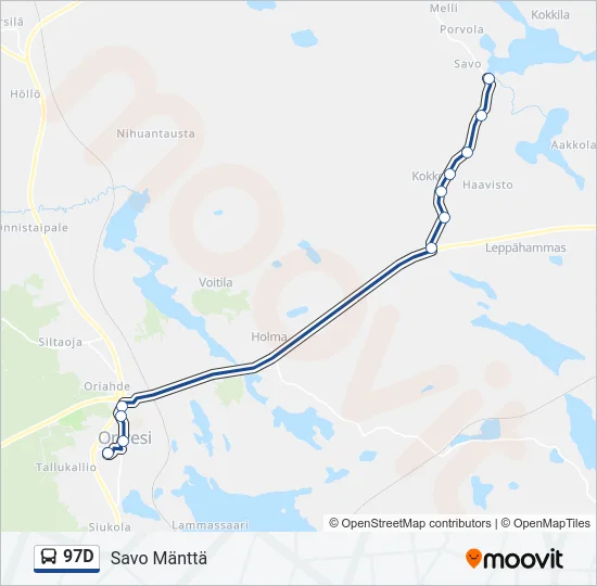 97D Bus Line Map