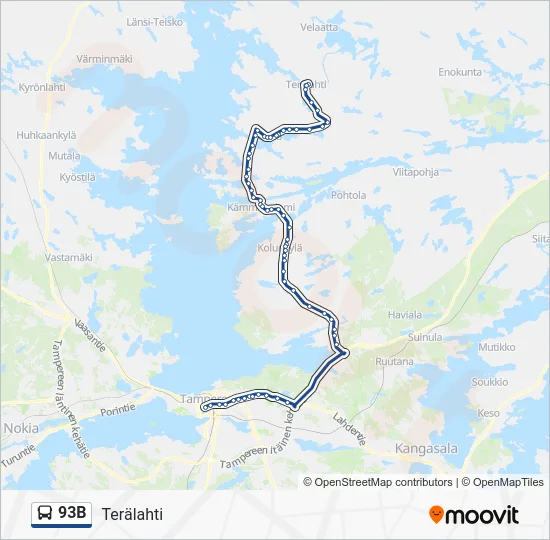 93B Bus Line Map