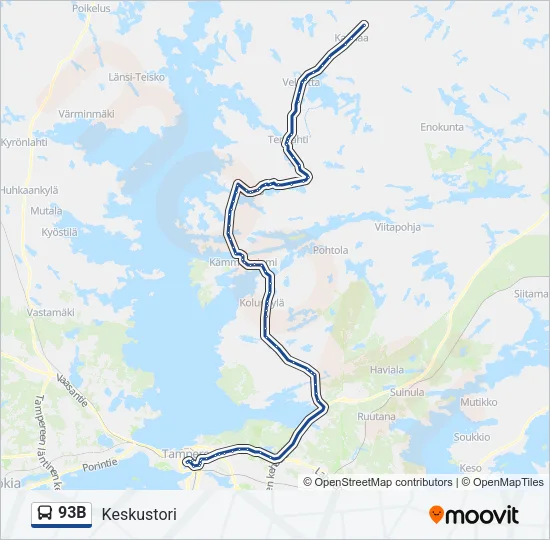 93B Bus Line Map