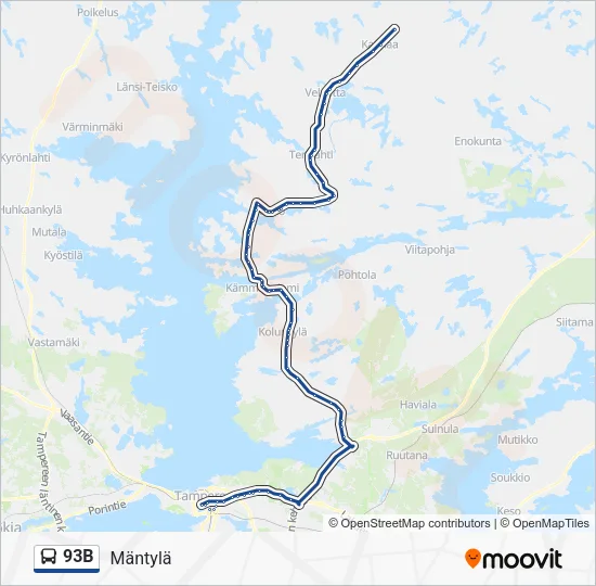 93B Bus Line Map