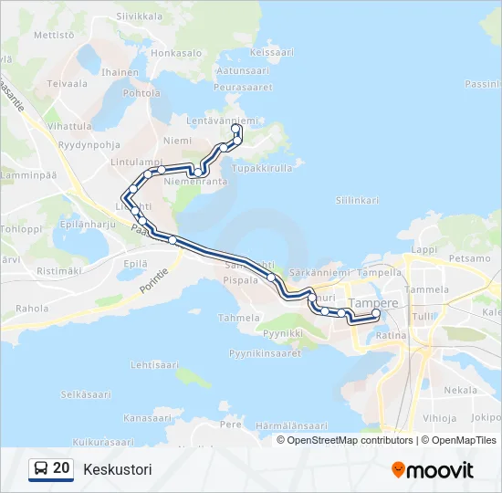 20 Bus Line Map