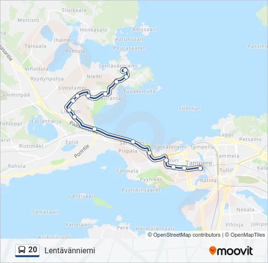 20 Bus Line Map