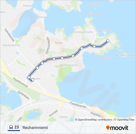 23 Bus Line Map
