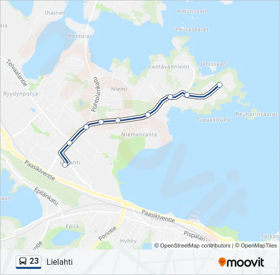 23 Bus Line Map