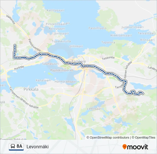 8A Bus Line Map