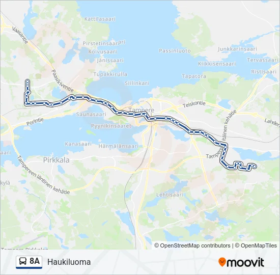 8A Bus Line Map