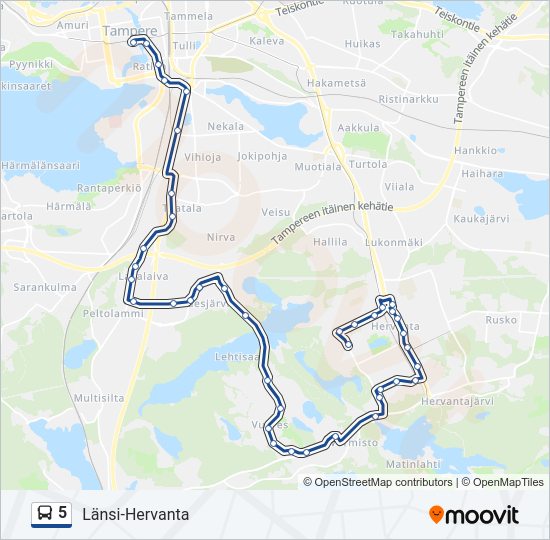 5 Bus Line Map