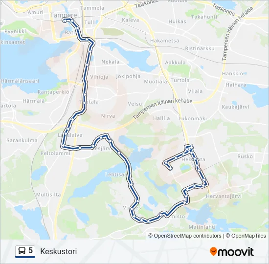 5 Bus Line Map