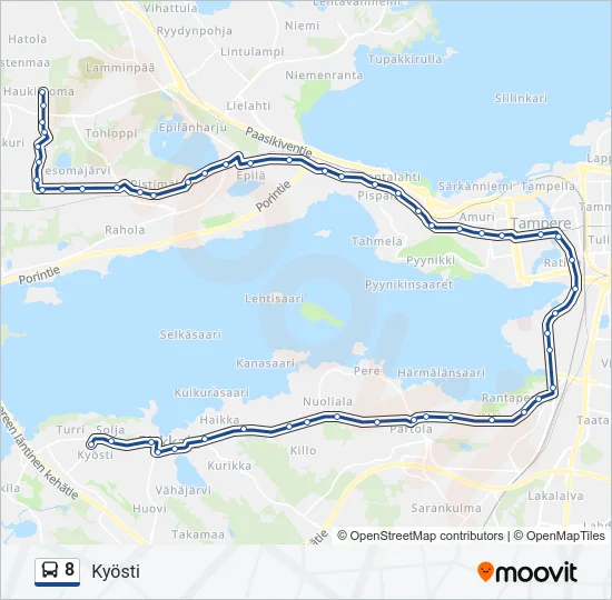 8 Bus Line Map