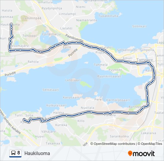 8 bus Line Map