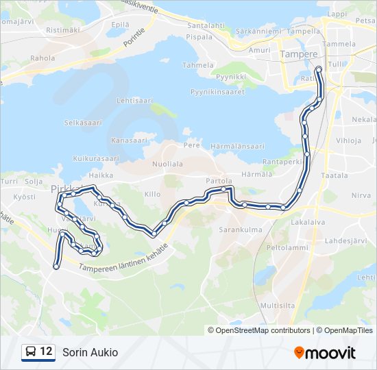 12 Bus Line Map