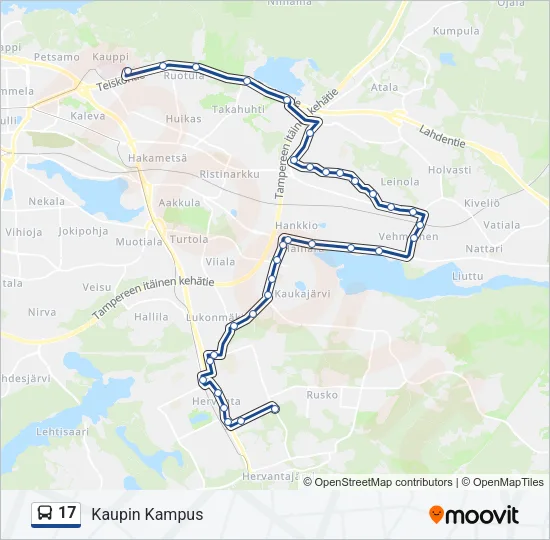 17 Bus Line Map