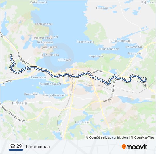 29 bus Line Map