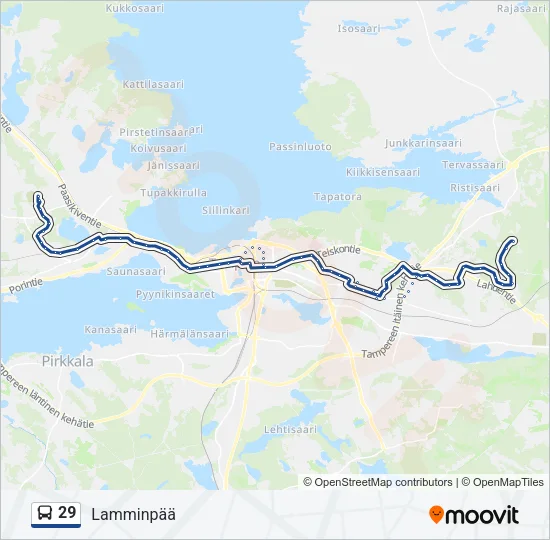 29 Bus Line Map