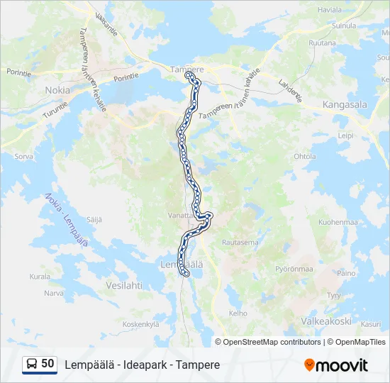 50 Bus Line Map