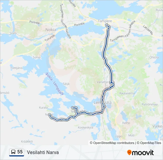 55 Bus Line Map