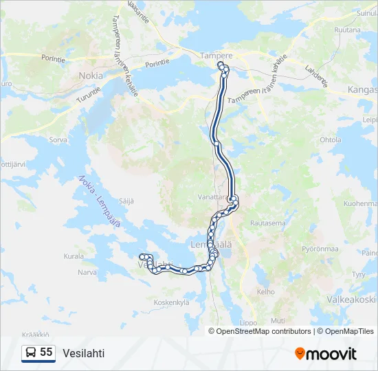 55 Bus Line Map