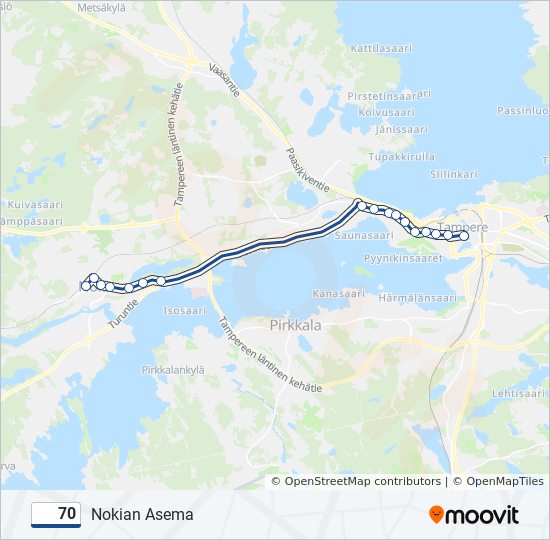 70 Route: Schedules, Stops & Maps - Nokian Asema (Updated)