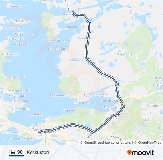 90 bus Line Map