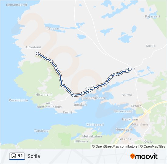 91 bus Line Map