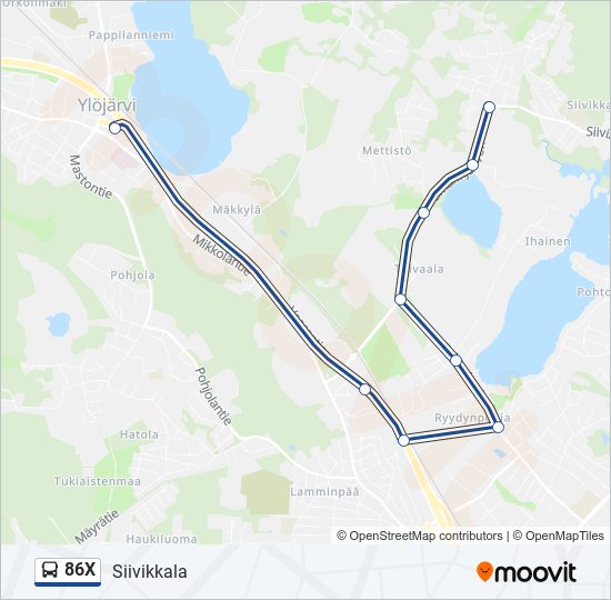 86X bus Line Map