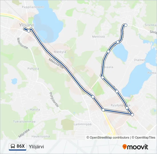 86X Bus Line Map