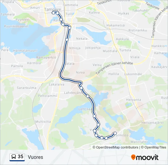 35 Bus Line Map