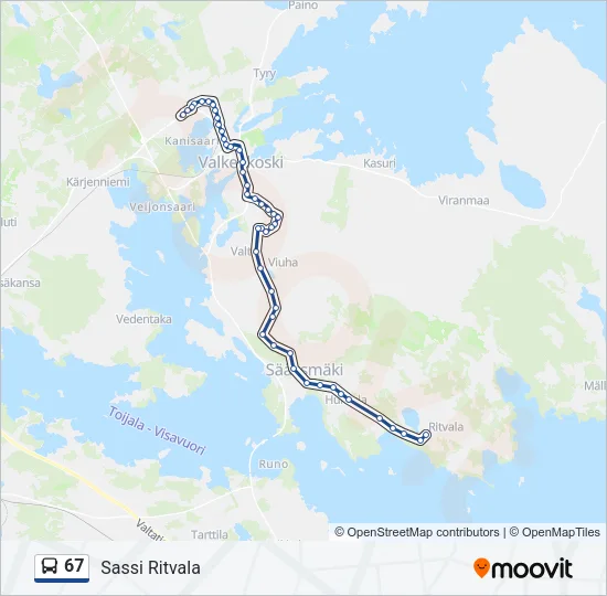 67 Bus Line Map