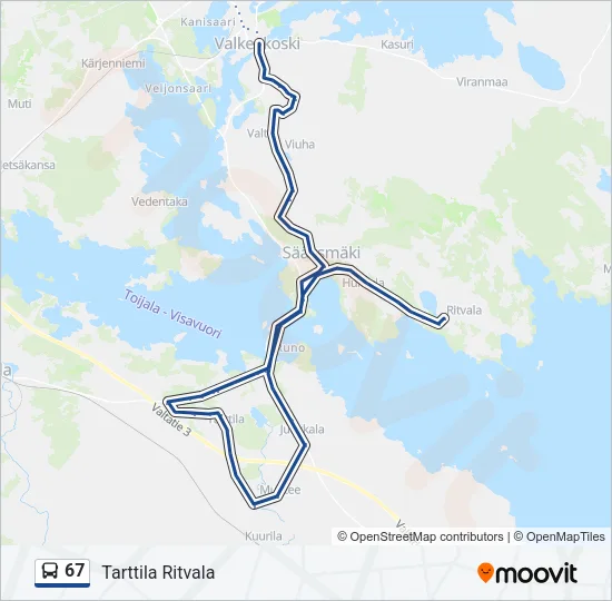 67 Bus Line Map