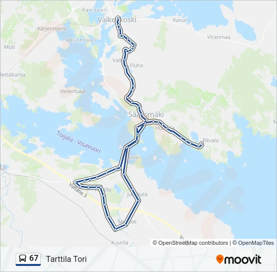 67 Bus Line Map