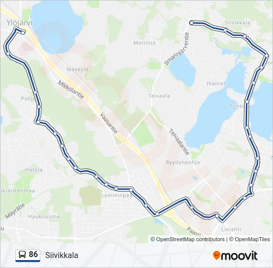 86 Bus Line Map